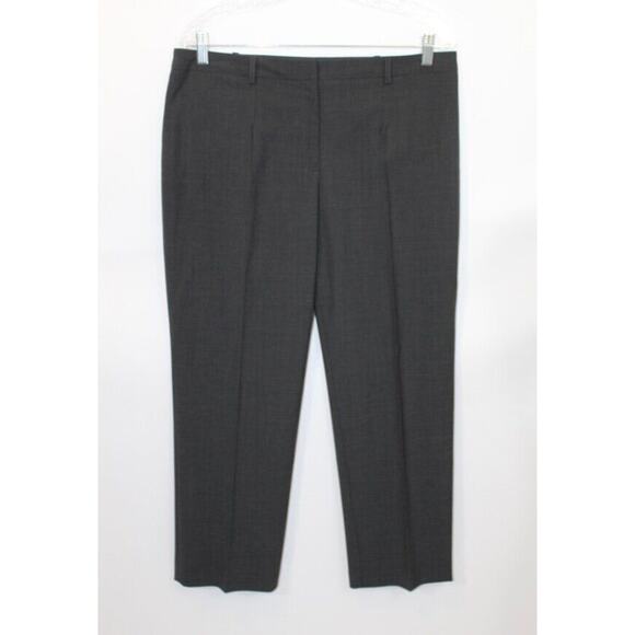 JIL SANDER NAVY Sz 42 12 Gray Charcoal Crop Pants Wool Spandex Made in Italy - Picture 7 of 7